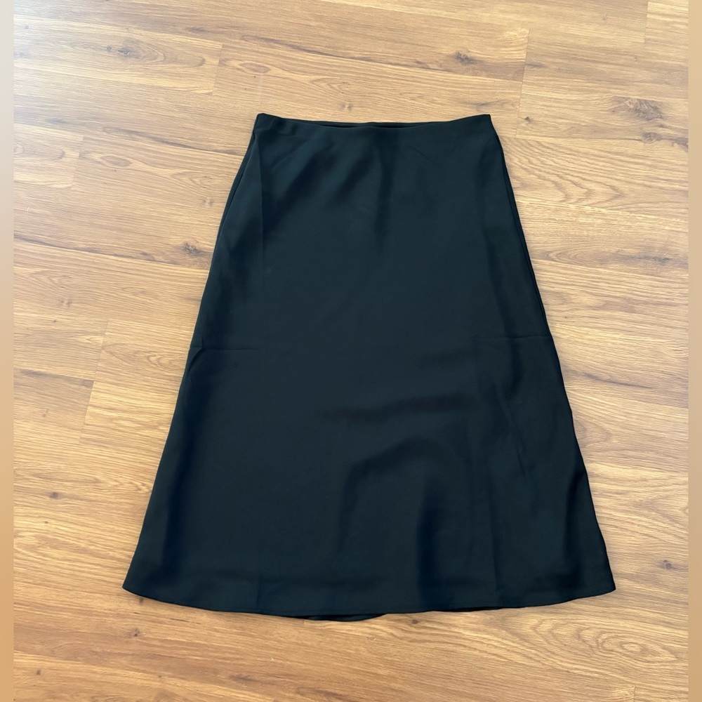 Nordstrom rack black satin midi slip skirt